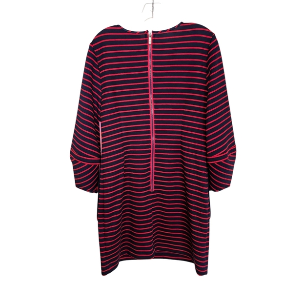 LDT Striped Ballon Sleeve Strechy Shift Dress - Picture 3 of 7